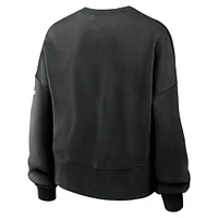 Women's Nike Black Pittsburgh Steelers Oversized Rewind Pullover Sweatshirt