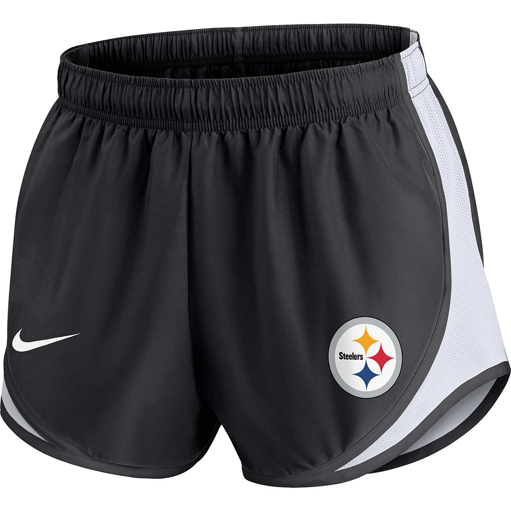 Short Nike Pittsburgh Steelers Tempo pour femme, noir