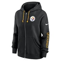 Women's Nike Black Pittsburgh Steelers Phoenix Hoodie Full-Zip Sweatshirt