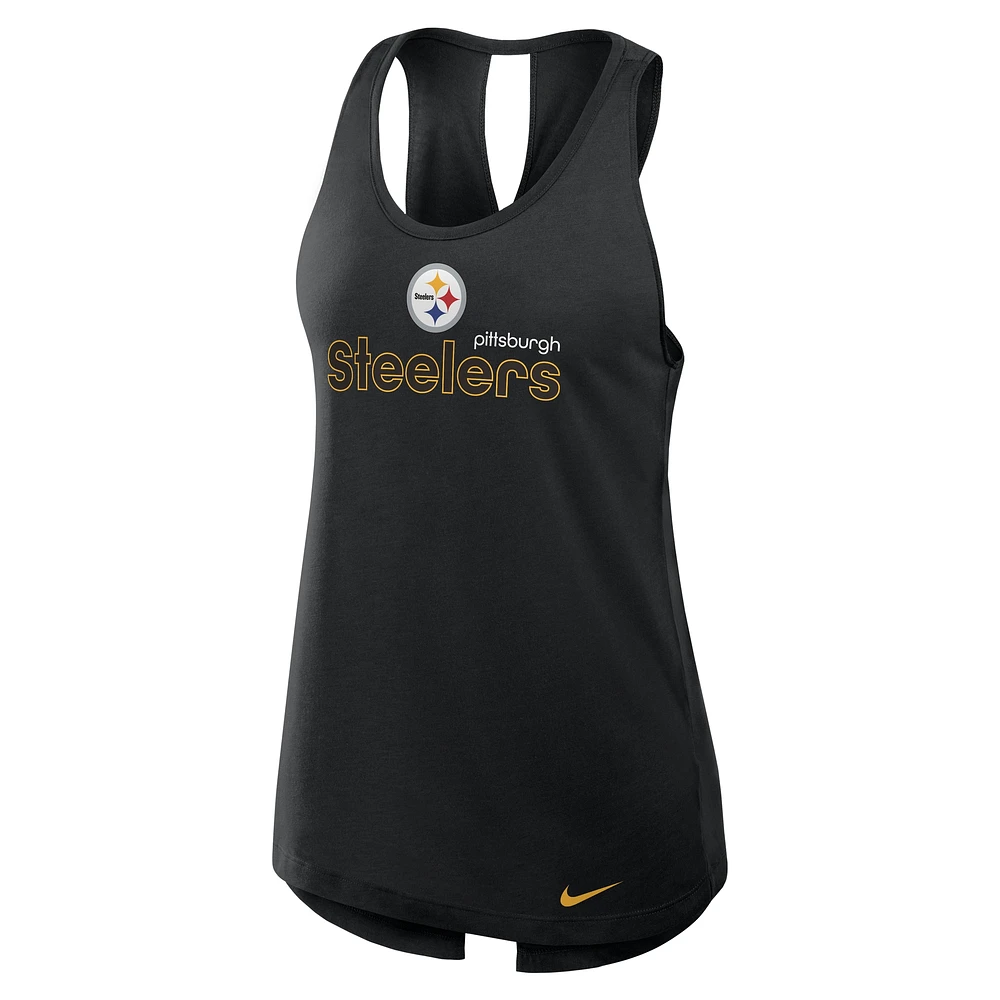 Débardeur performant taille plus Nike Pittsburgh Steelers noir pour femme