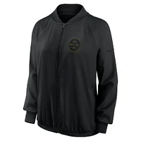 Women's Nike Black Pittsburgh Steelers Raglan Full-Zip Jacket