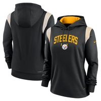 Women's Nike Black Pittsburgh Steelers Sideline Stack Performance Pullover Hoodie