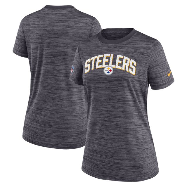 T-shirt pour femme Nike Pittsburgh Steelers Sideline Velocity Lockup Performance - Noir