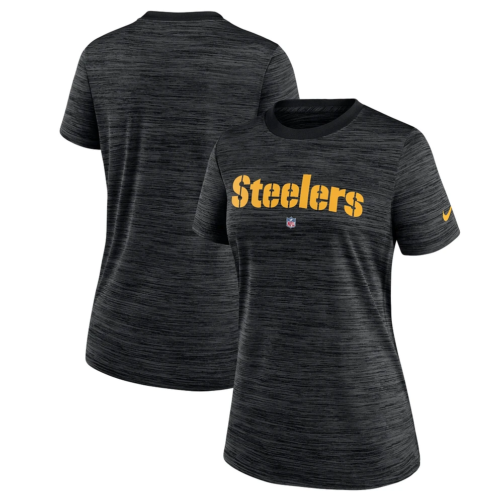 Women's Nike Black Pittsburgh Steelers Sideline Velocity Performance T-Shirt