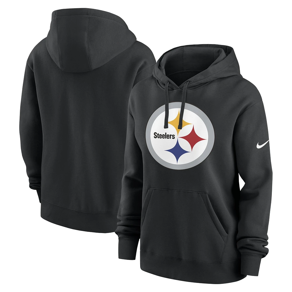 Sweat à capuche en molleton Nike Pittsburgh Steelers Team Logo Club pour femme, noir