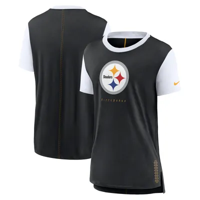 Pittsburgh Steelers Nike Women's Slant Logo Tri-Blend V-Neck T-Shirt - Gold