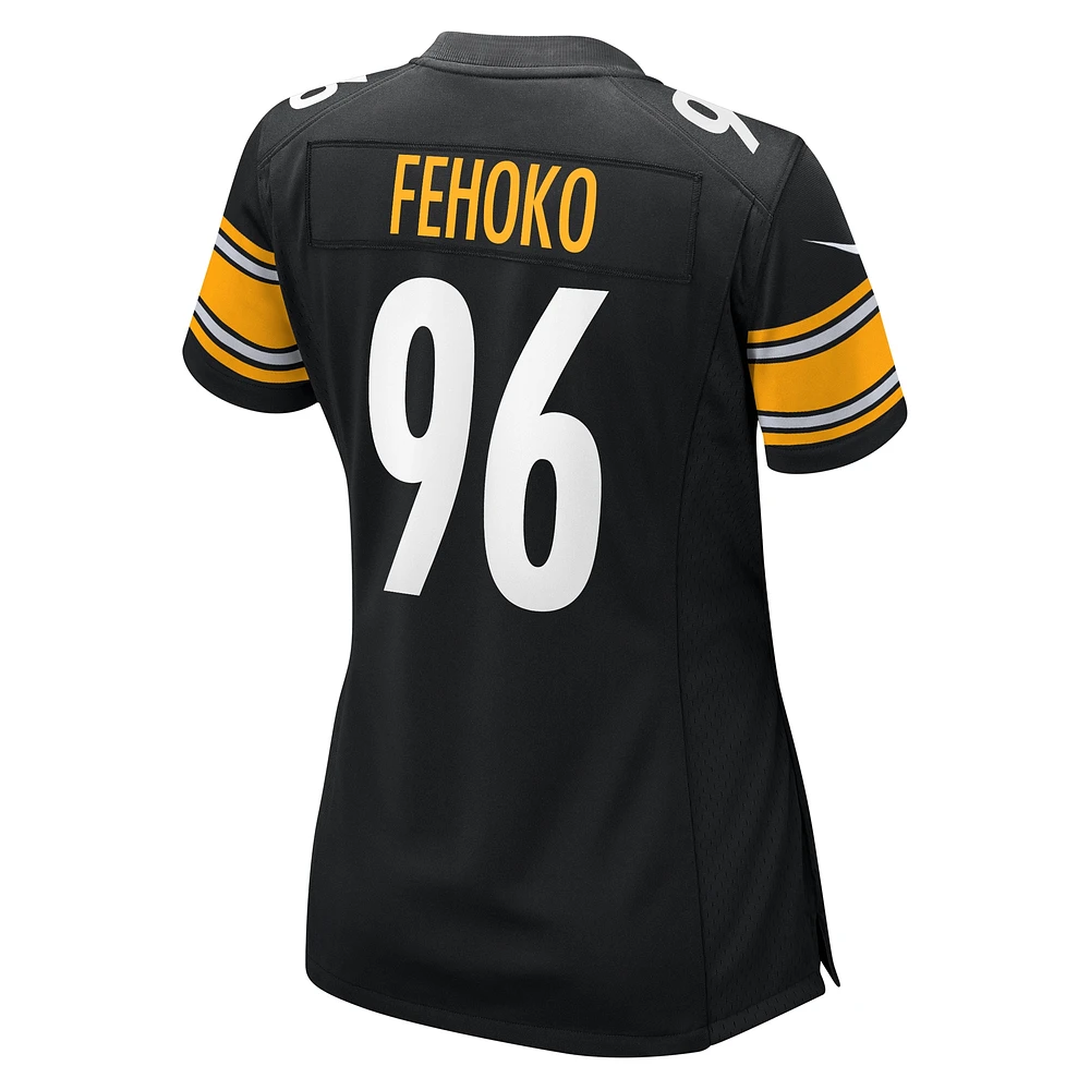 Maillot de match Nike Breiden Fehoko des Pittsburgh Steelers pour femme, noir