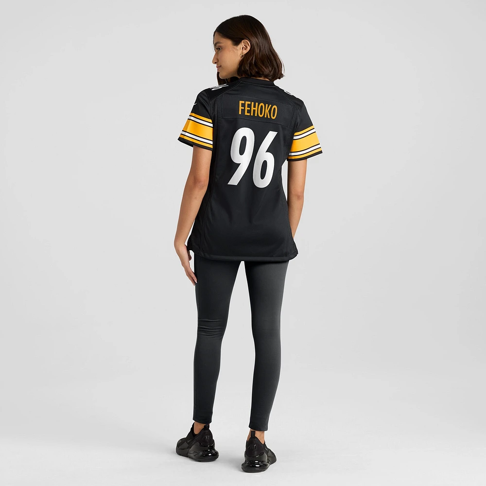 Maillot de match Nike Breiden Fehoko des Pittsburgh Steelers pour femme, noir