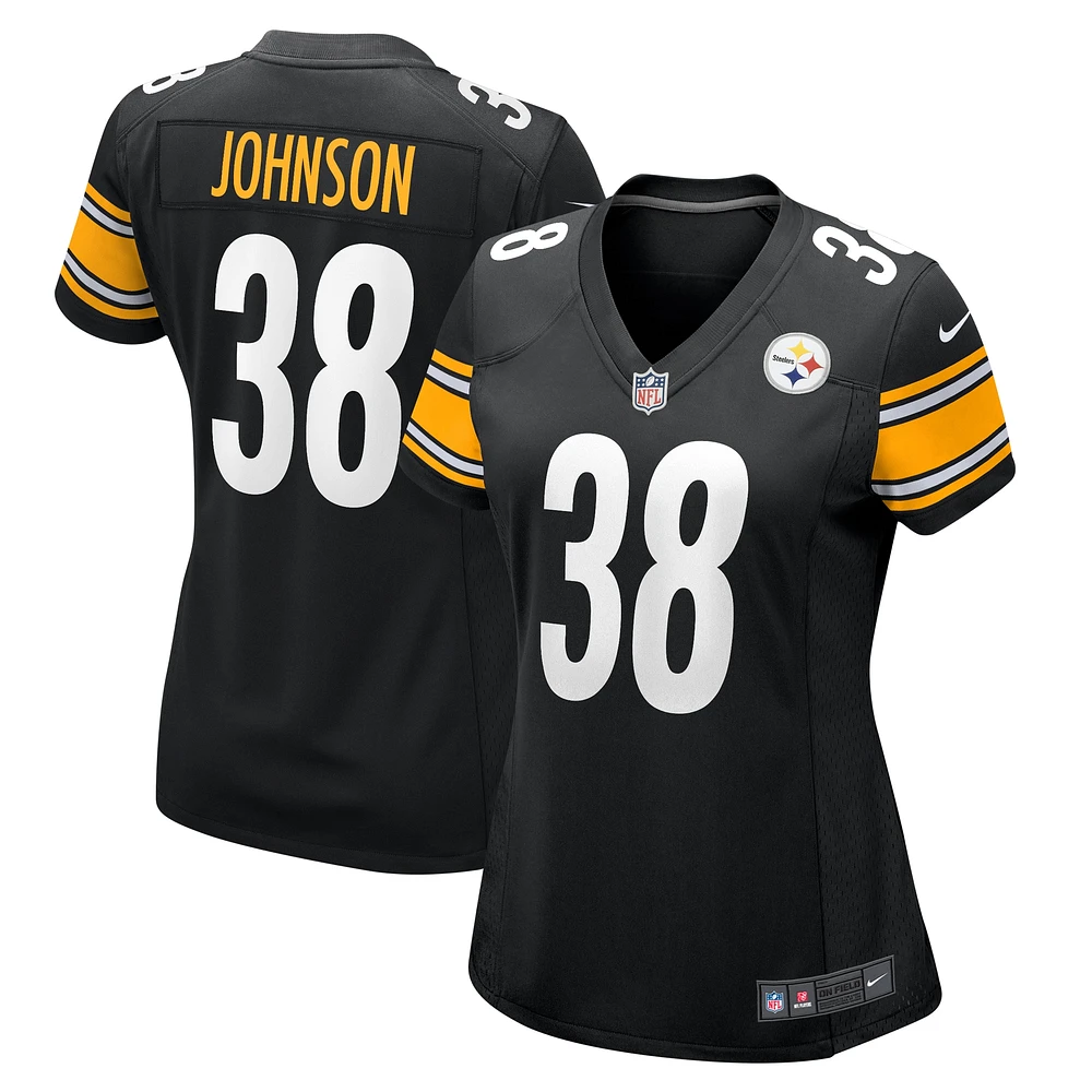 Maillot de match Nike Caleb Johnson des Pittsburgh Steelers pour femme, noir