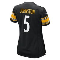 Maillot de match Nike Cameron Johnston noir des Steelers Pittsburgh pour femme