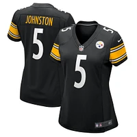 Maillot de match Nike Cameron Johnston noir des Steelers Pittsburgh pour femme