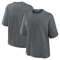 T-shirt Nike Glory Arch Boxy pour femme, couleur anthracite, des Pittsburgh Steelers