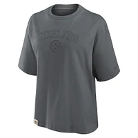 T-shirt Nike Glory Arch Boxy pour femme, couleur anthracite, des Pittsburgh Steelers