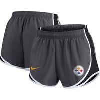 Women's Nike Charcoal Pittsburgh Steelers Plus Logo Performance Tempo Shorts