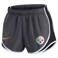 Women's Nike Charcoal Pittsburgh Steelers Plus Logo Performance Tempo Shorts