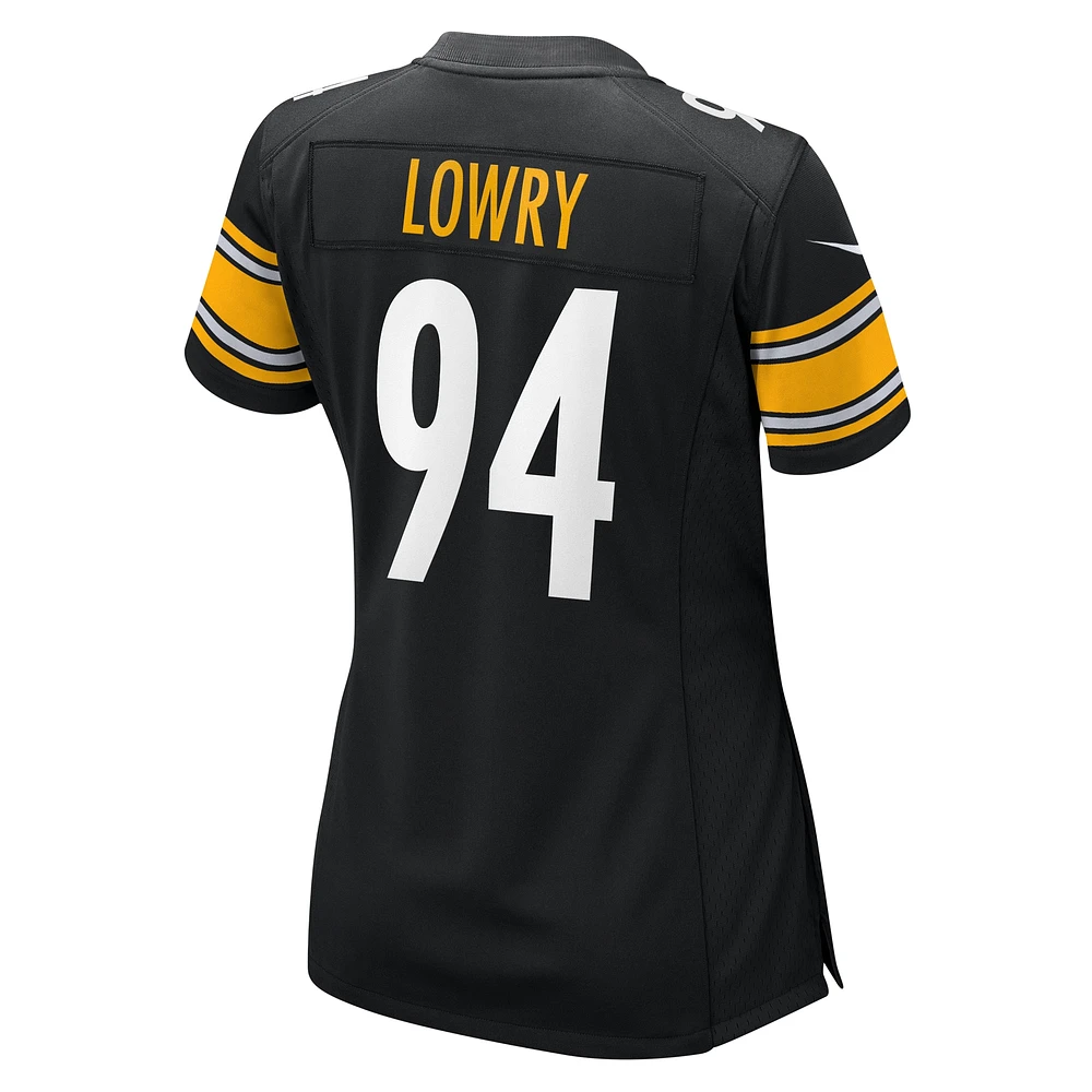 Maillot de match Nike Dean Lowry noir des Steelers Pittsburgh pour femme