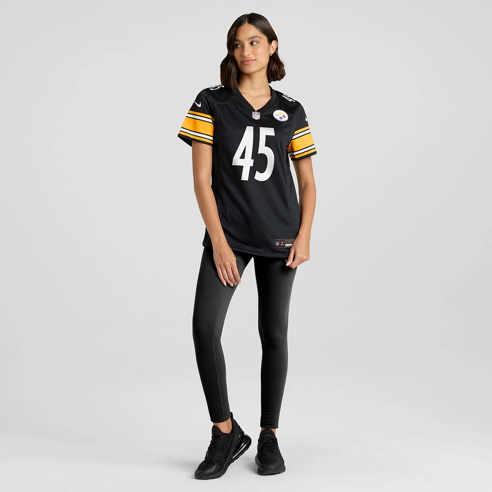 Maillot de match Nike Jack Colletto pour femme, noir, Pittsburgh Steelers