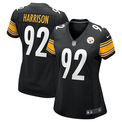 Maillot de match à la retraite des Pittsburgh Steelers Nike James Harrison pour femme, noir