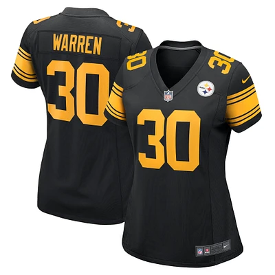 Maillot de match alternatif Nike Jaylen Warren pour femme, noir, Pittsburgh Steelers