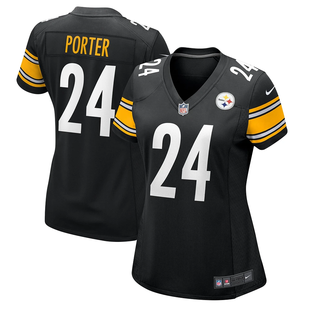 Maillot de match Nike Joey Porter Jr. noir des Steelers Pittsburgh pour femme