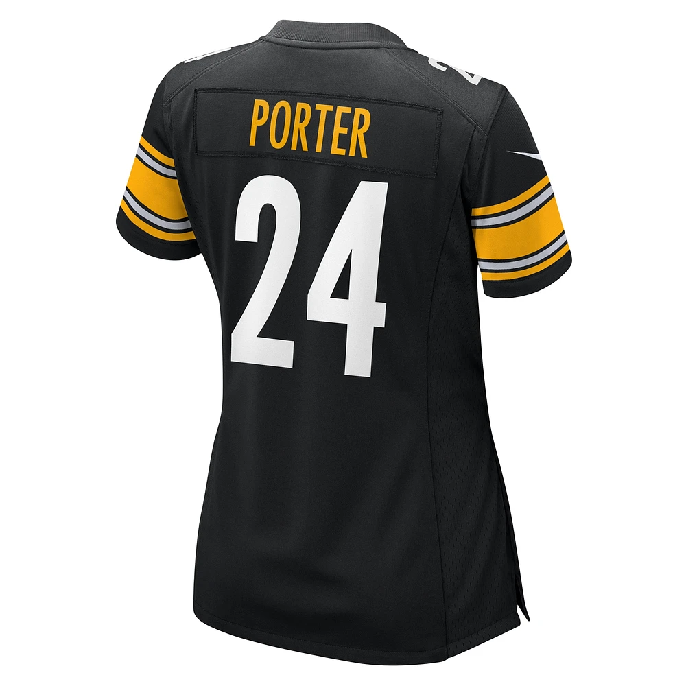 Maillot de match Nike Joey Porter Jr. noir des Steelers Pittsburgh pour femme