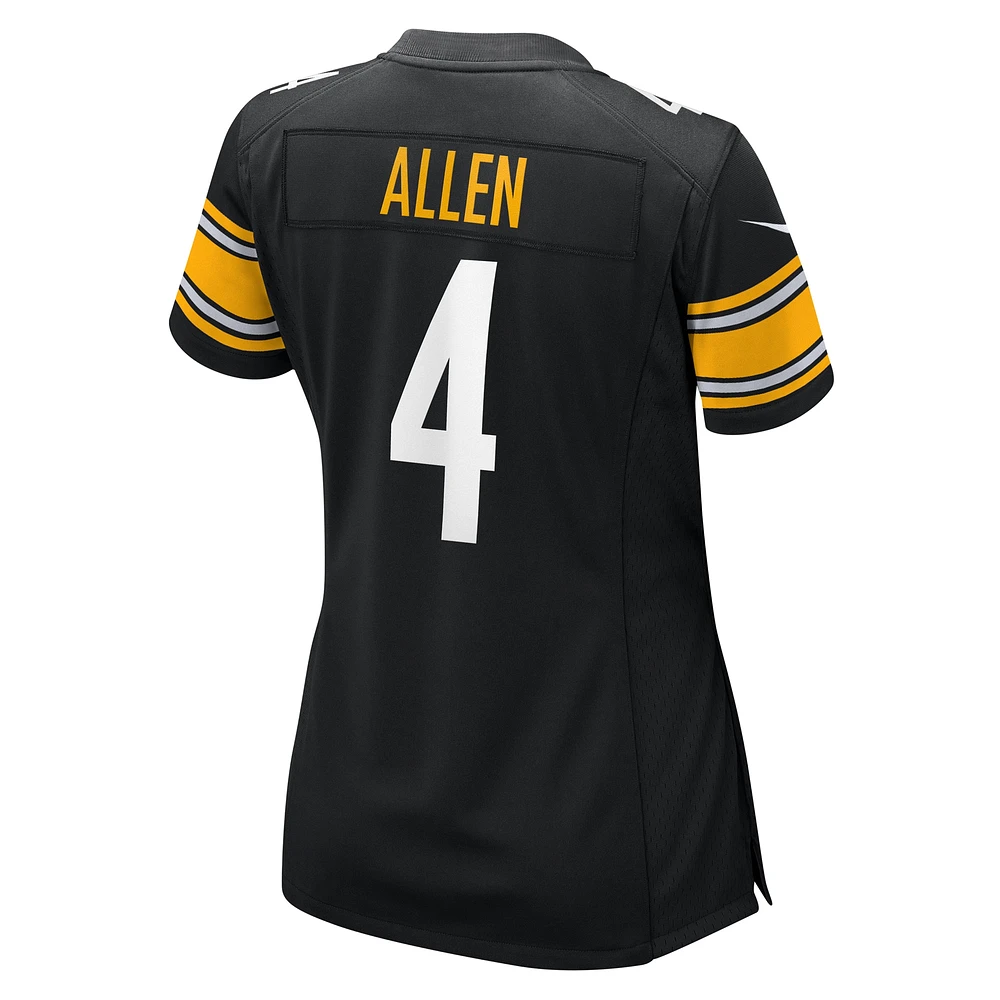 Maillot de match Nike Kyle Allen noir des Pittsburgh Steelers pour femme