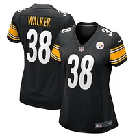 Maillot de match l'équipe Nike Mykal Walker des Steelers Pittsburgh pour femme, noir