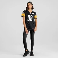 Maillot de match l'équipe Nike Mykal Walker des Steelers Pittsburgh pour femme, noir