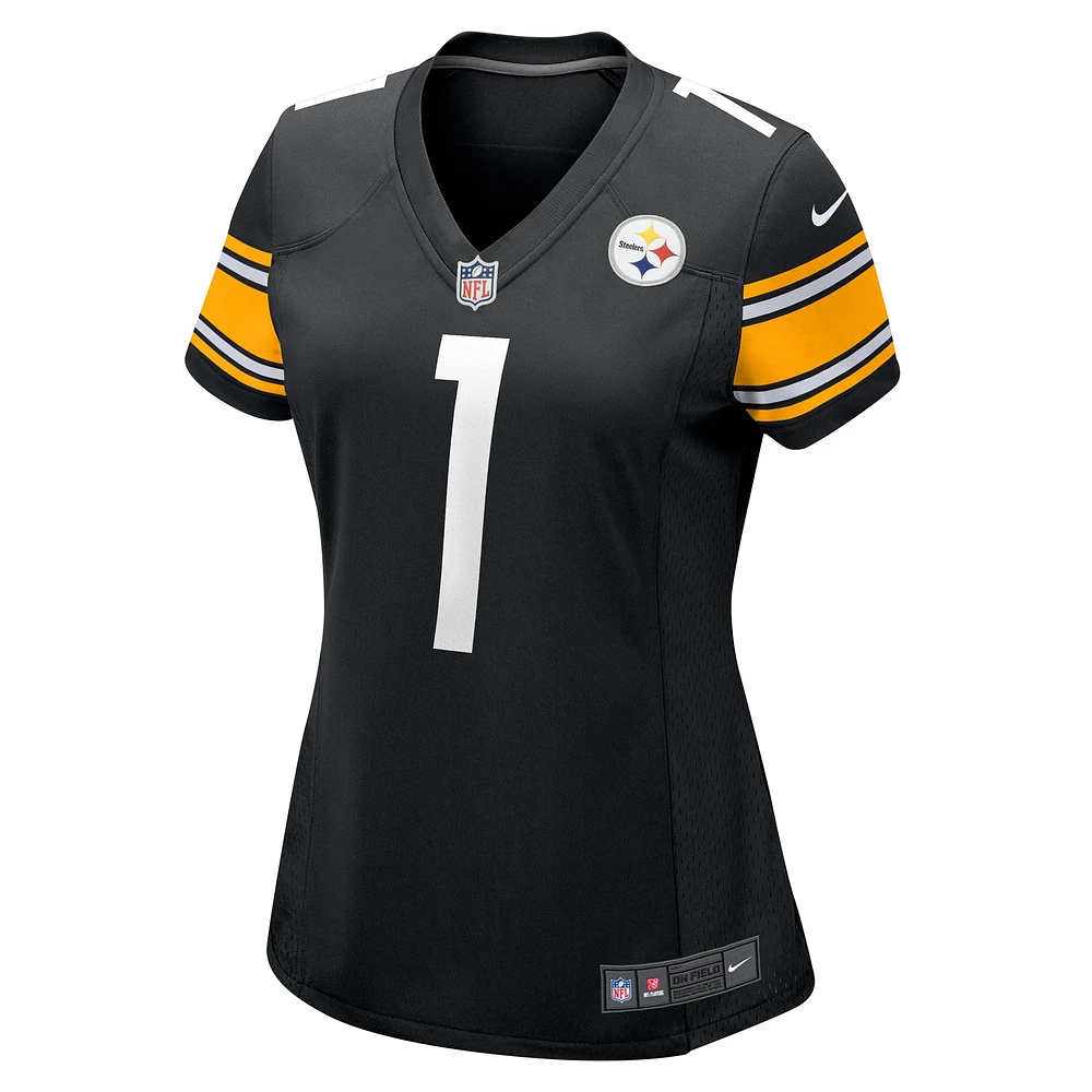 Women's Nike Number 1 Bride Black Pittsburgh Steelers Game Jersey