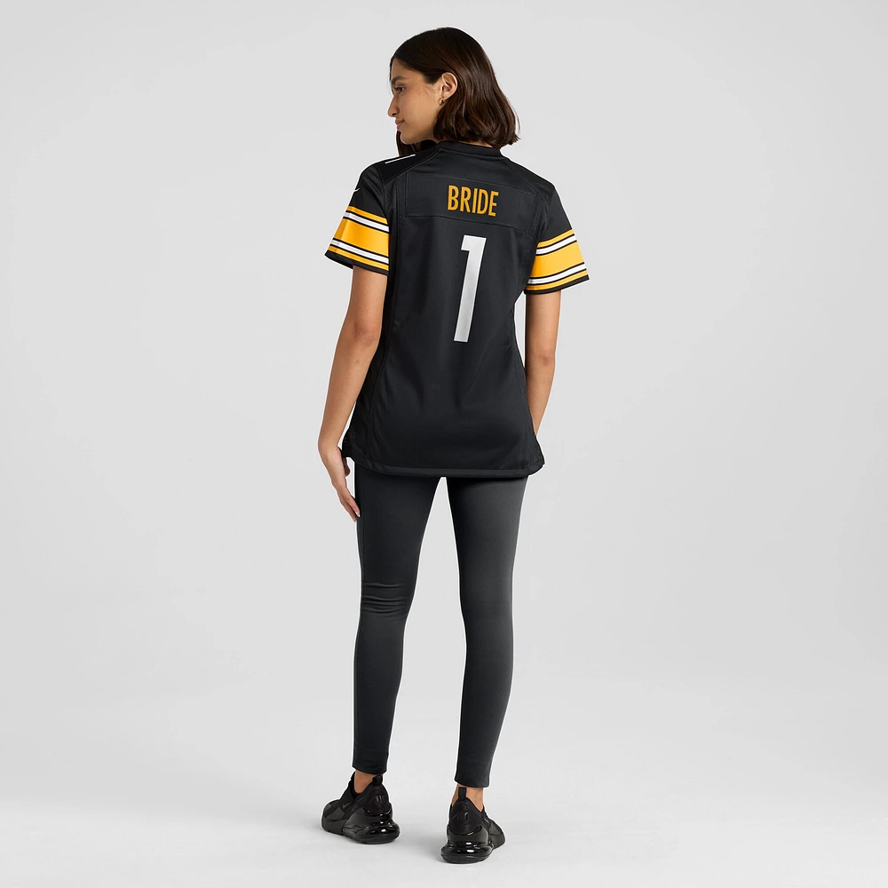 Women's Nike Number 1 Bride Black Pittsburgh Steelers Game Jersey