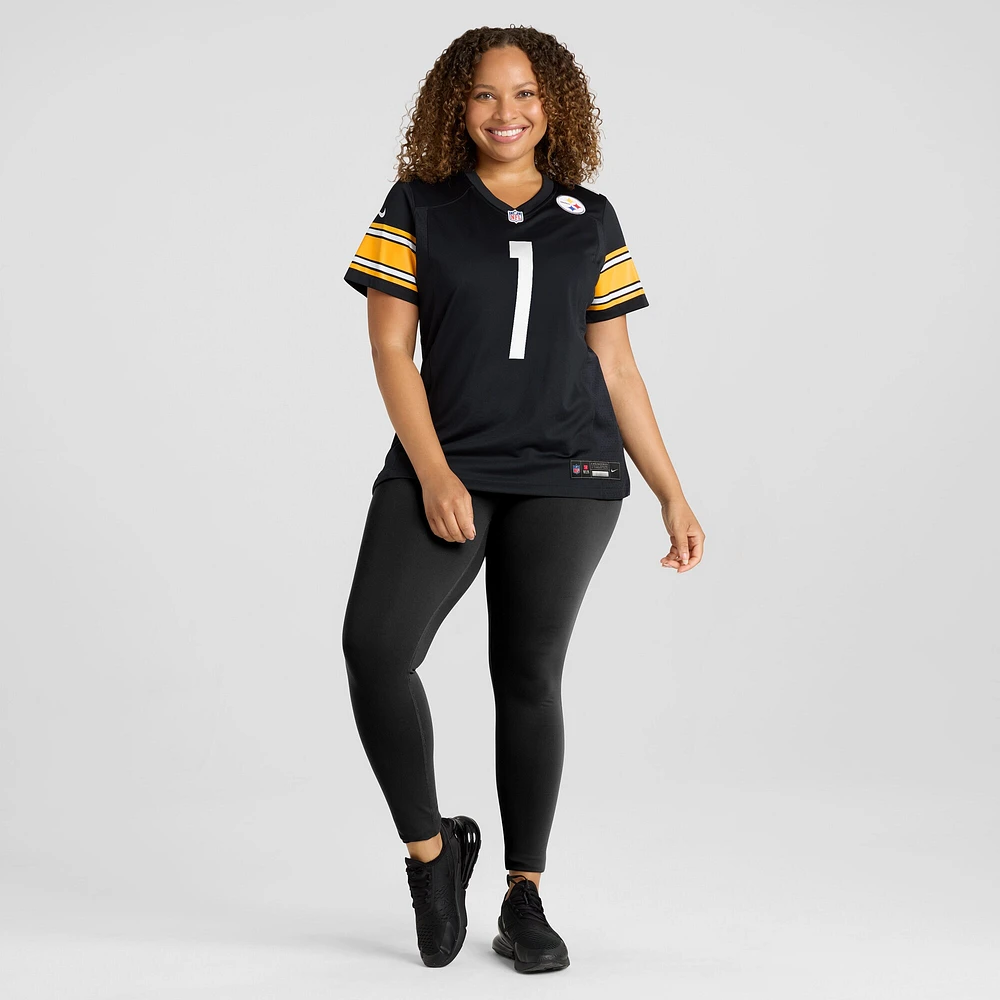 Women's Nike Number 1 Bride Black Pittsburgh Steelers Game Jersey