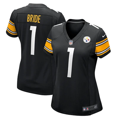 Women's Nike Number 1 Bride Black Pittsburgh Steelers Game Jersey