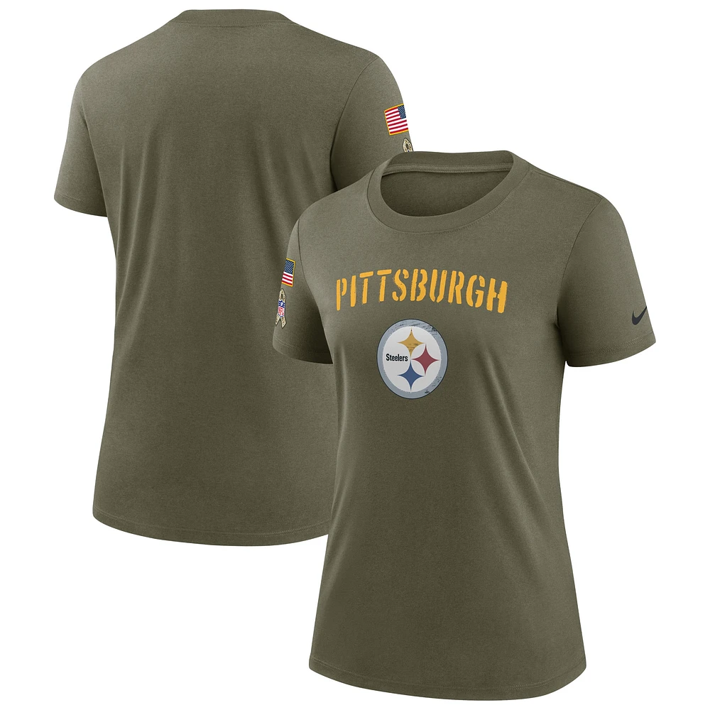 T-shirt Nike pour femme Salute To Service Legend des Steelers de Pittsburgh Olive