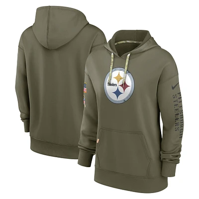 Sweat à capuche Nike Olive Pittsburgh Steelers Salute To Service Performance pour femme