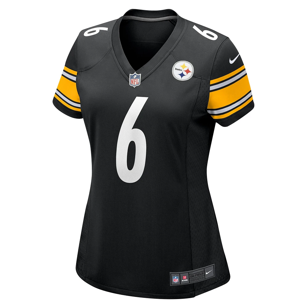 Maillot de match Nike Patrick Queen noir des Pittsburgh Steelers pour femme