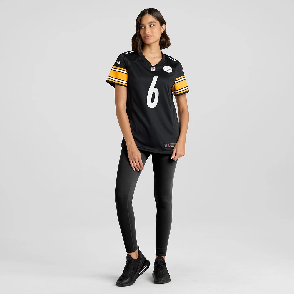 Maillot de match Nike Patrick Queen noir des Pittsburgh Steelers pour femme