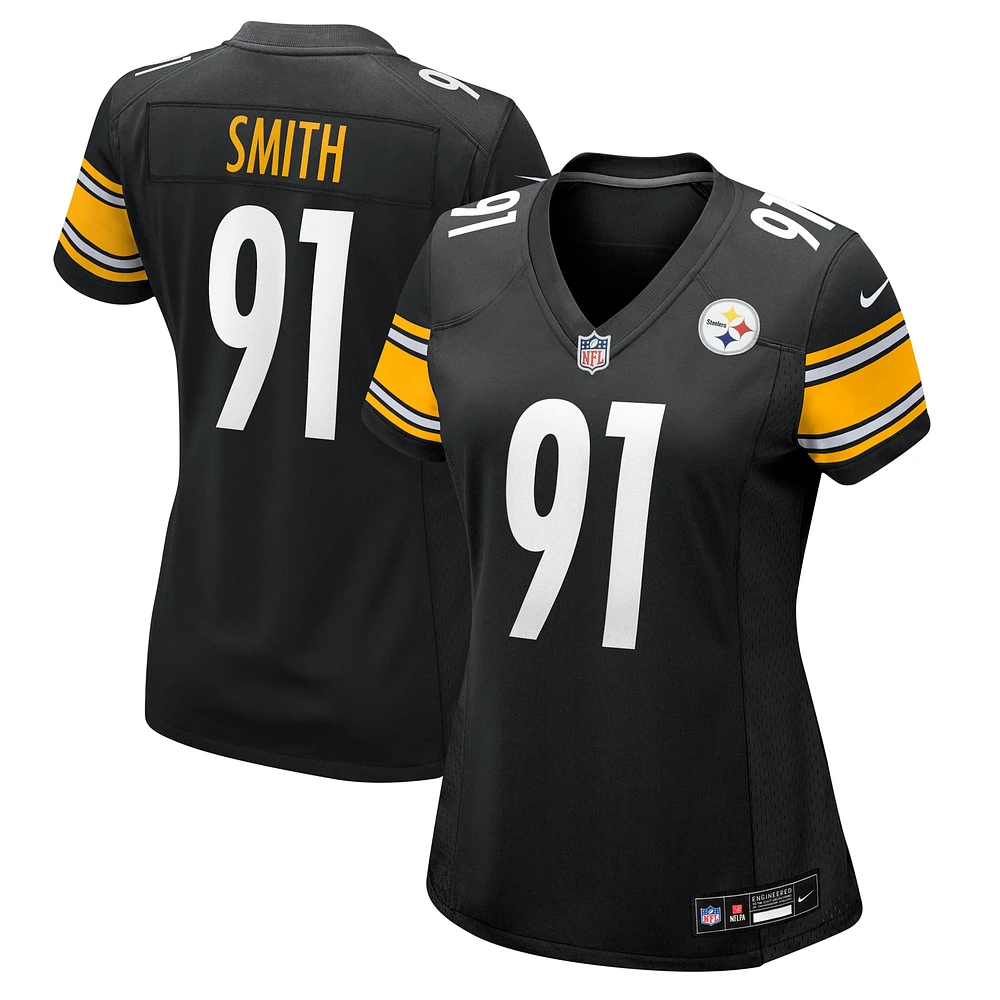 Maillot de match Nike Preston Smith noir des Pittsburgh Steelers pour femme