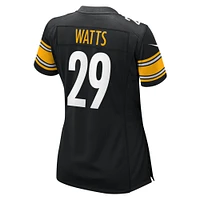 Maillot de match Nike Ryan Watts noir des Pittsburgh Steelers pour femme