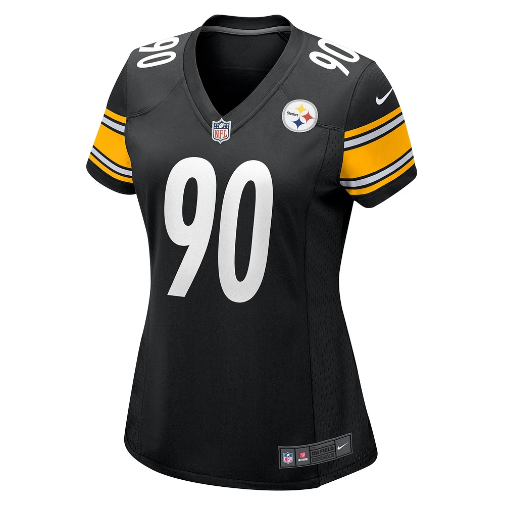 Maillot de match Nike T.J. Watt noir des Steelers Pittsburgh pour femme