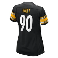 Maillot de match Nike T.J. Watt noir des Steelers Pittsburgh pour femme