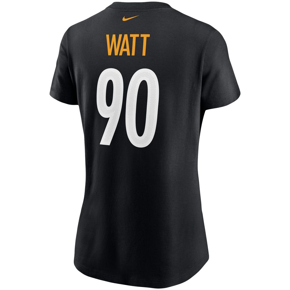 Women's Nike T.J. Watt Black Pittsburgh Steelers Name & Number T-Shirt