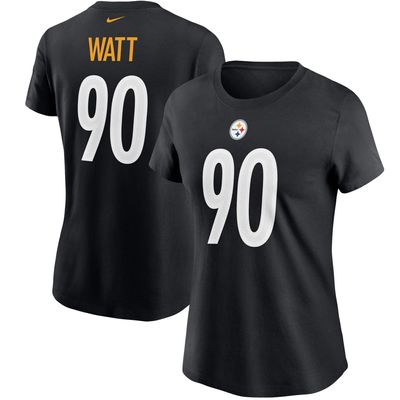 Women's Nike T.J. Watt Black Pittsburgh Steelers Name & Number T-Shirt