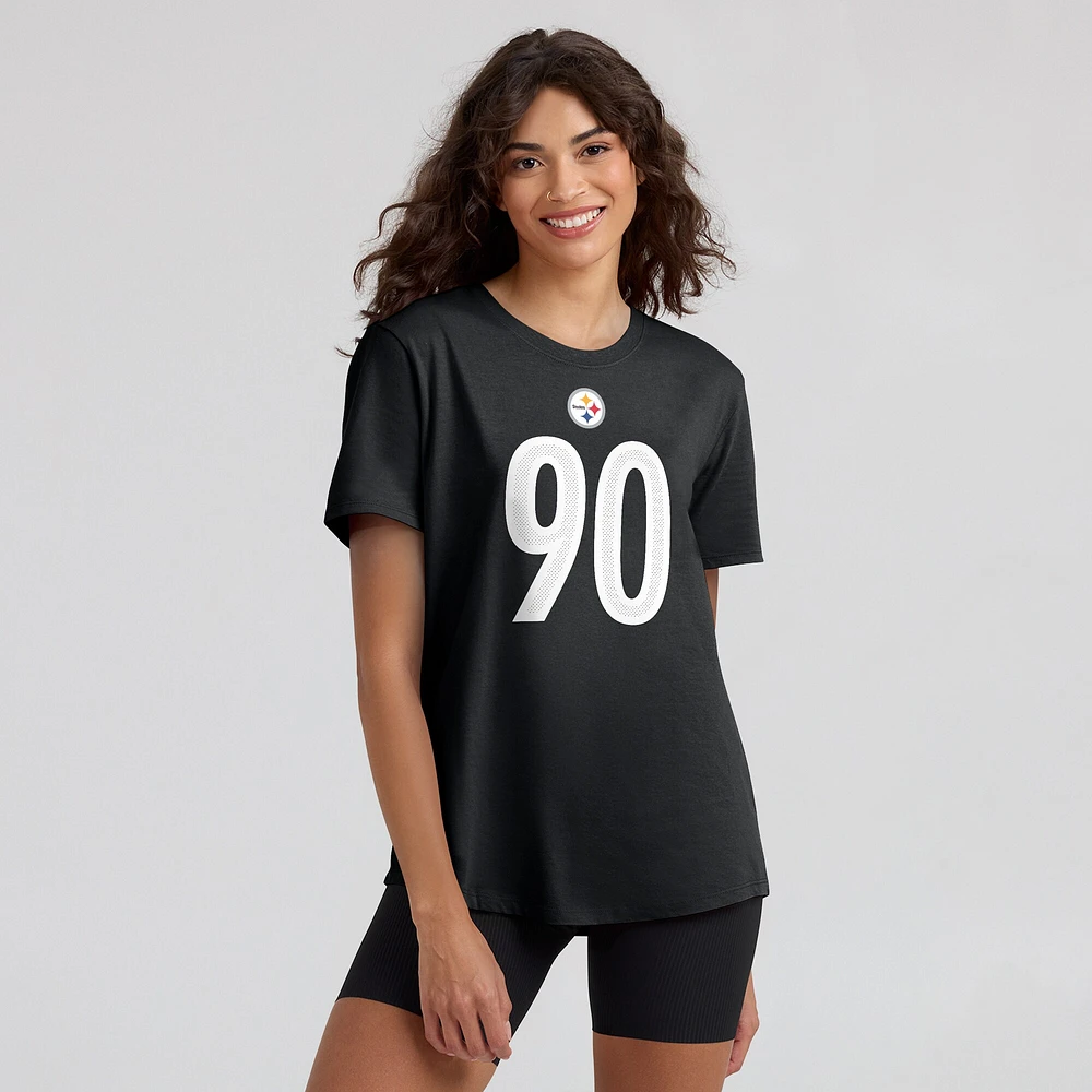 Nike T.J. pour Femme T-shirt noir avec nom et numéro des Steelers de Pittsburgh