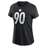 Nike T.J. pour Femme Watt Black Pittsburgh Steelers Nom et numéro du joueur T-shirt