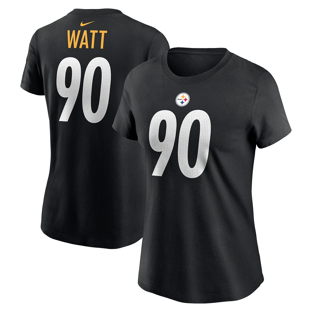 Nike T.J. pour Femme Watt Black Pittsburgh Steelers Nom et numéro du joueur T-shirt