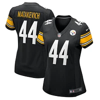 Maillot de match Nike Tyler Matakevich noir des Steelers Pittsburgh pour femme