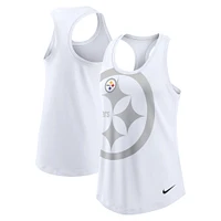 Débardeur Nike Pittsburgh Steelers Tri-Blend Racerback pour femme - Blanc