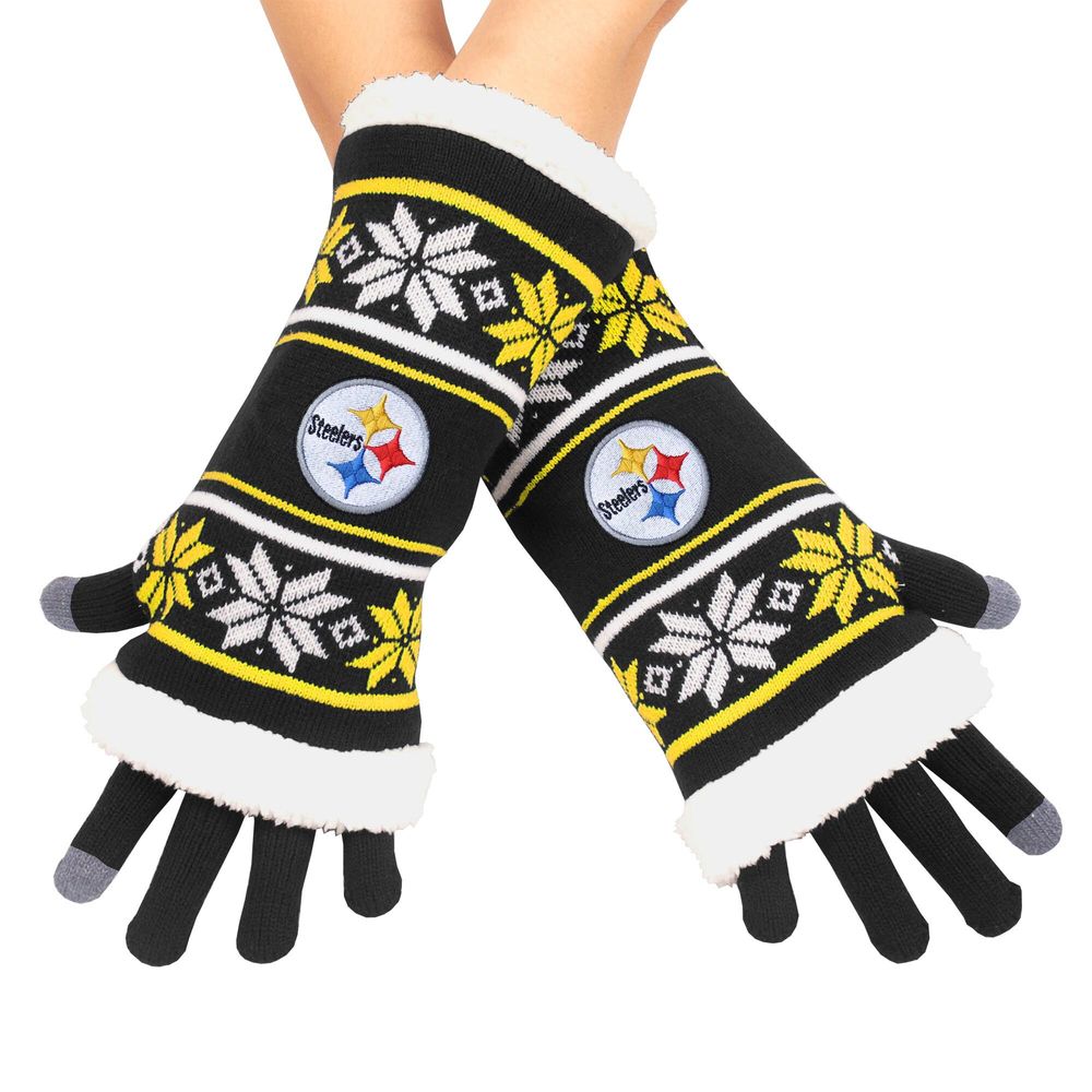 Pittsburgh Steelers Womens Stripe Logo Tall Footy Slipper Socks FOCO