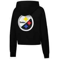 Women's Pro Standard Black Pittsburgh Steelers Split Logo Full-Zip Hoodie