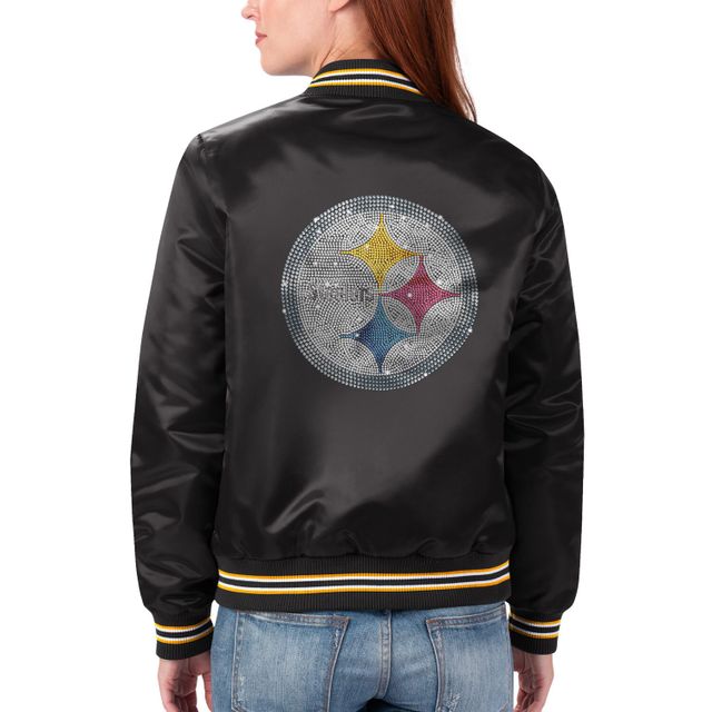 Lids Pittsburgh Steelers Starter Women's Line Up Satin Full-Snap Varsity  Jacket - Black